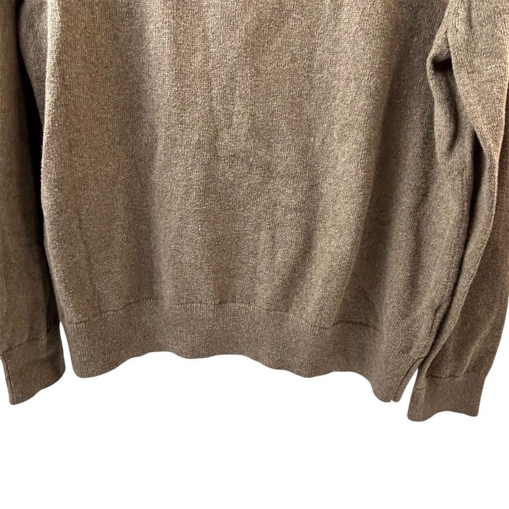 J.Crew Men's Brown Quarter Zip Pullover Sweater Size L Casual‎ Knit - Picture 7 of 9